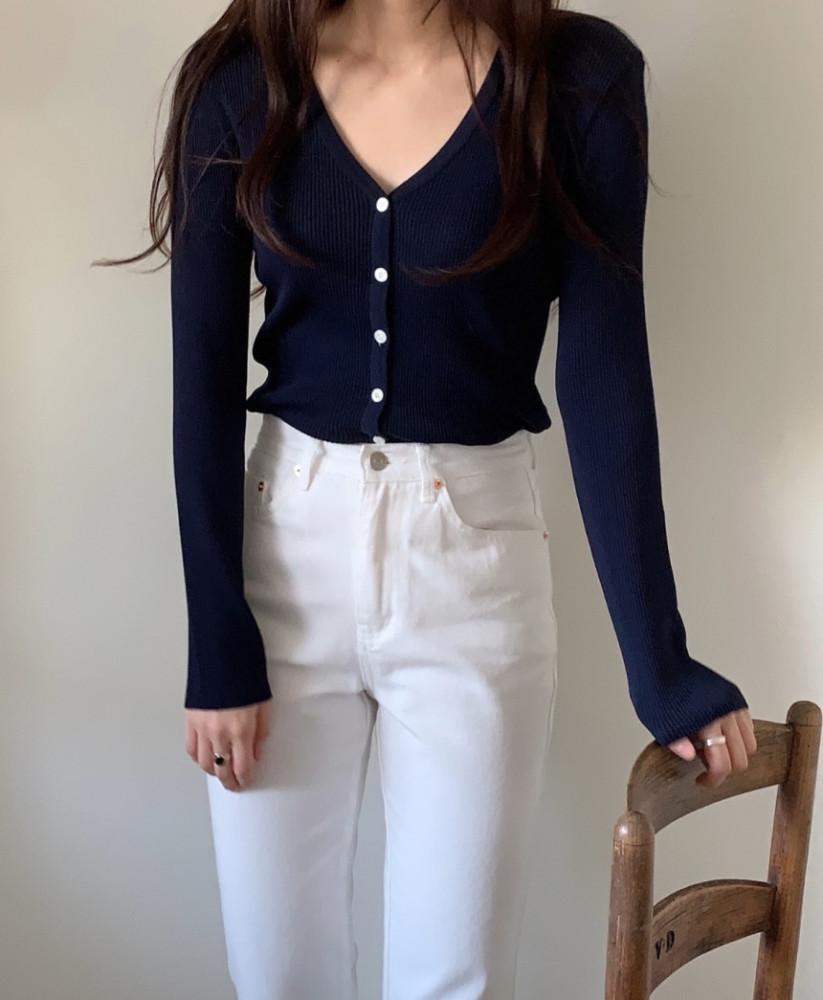 [당일배송] Founders 파운더스 오브리 가디건 브이넥 말라핏 골지 여름긴팔 썸머가디건 한여름착용가능 슬림핏 여행룩 여성스러운 출근룩 페미닌룩 이너프