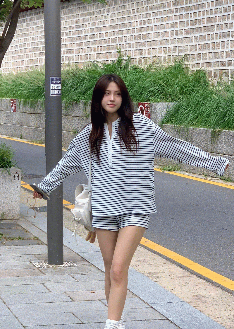 로브씨엘 히릿 스트라이프 파자마 SET