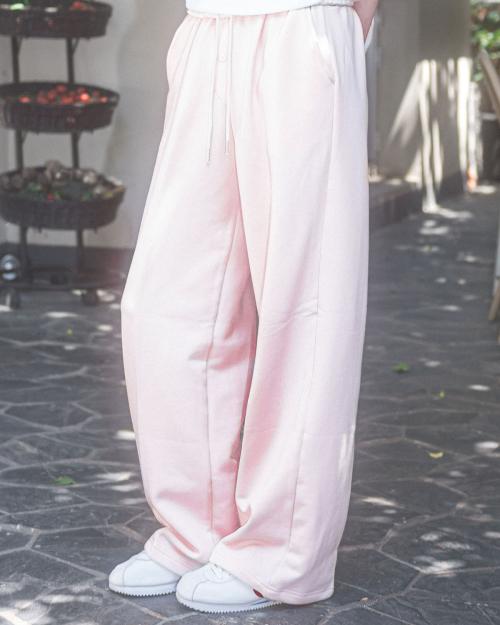 WAIST CONTRAST 2-WAY SWEATPANTS(PINK)