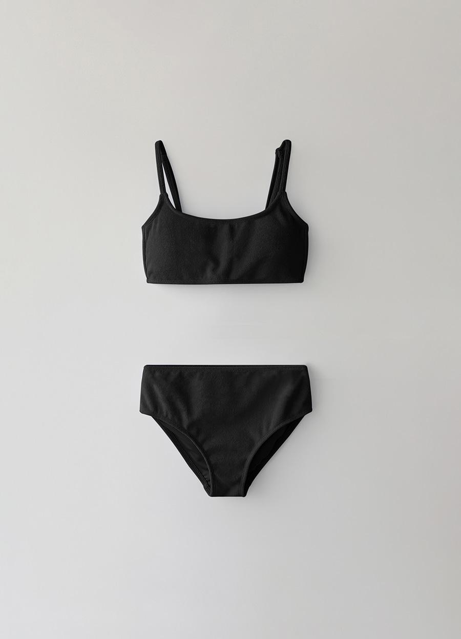 Terry cotton bikini (Black)