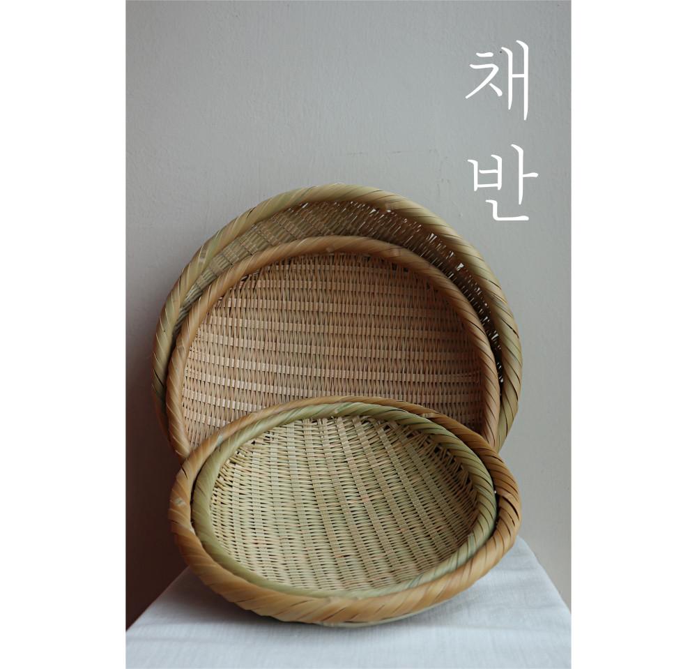 [채반 시리즈1 | 납작 채반] 국내산 담양 대나무 채반 / 소쿠리