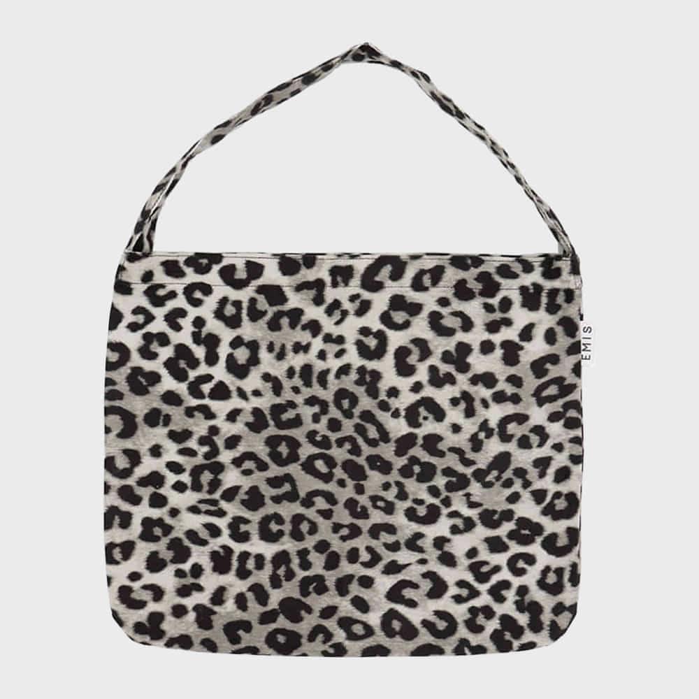NEW LEOPARD CORDUROY ECO BAG-GRAY