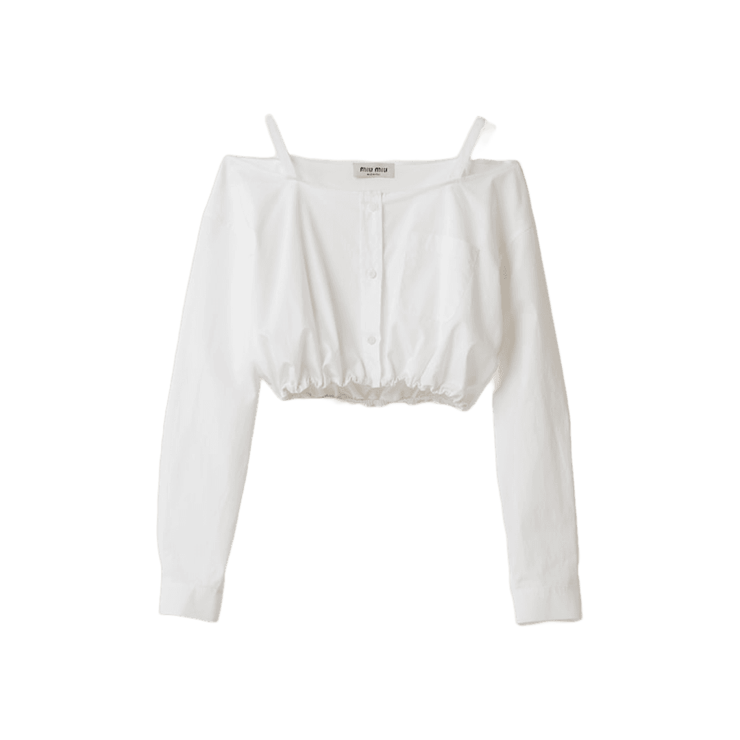 (W) Miu Miu Poplin Shirt White