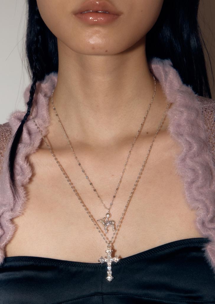 my baby lamb ball necklace