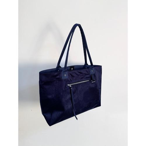 Suede big shopper bag navy