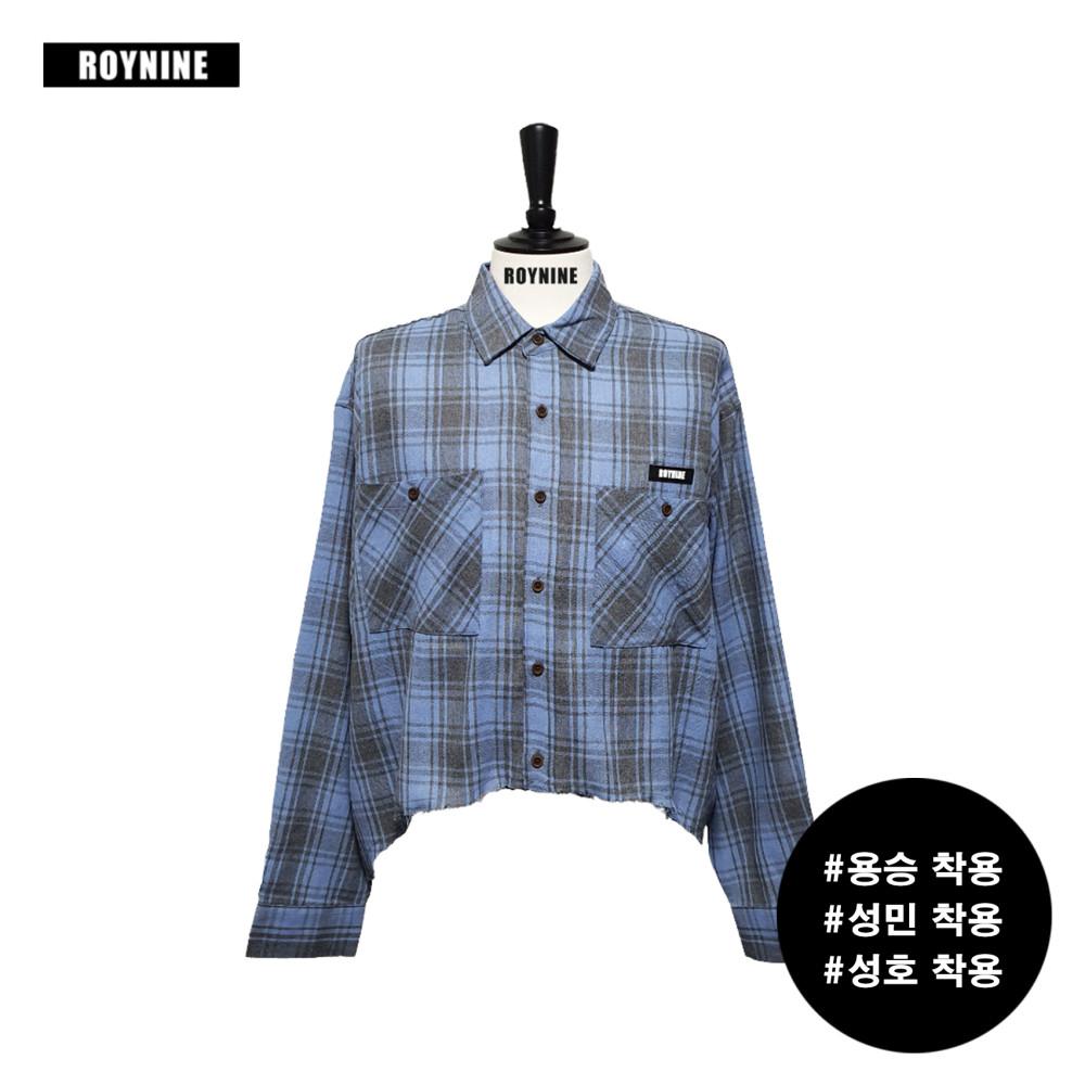 연블루 크롭  체크 셔츠 - 베리베리 용승, 크래비티 성민, 보이넥스트도어 성호, 엔싸인 성윤 협찬