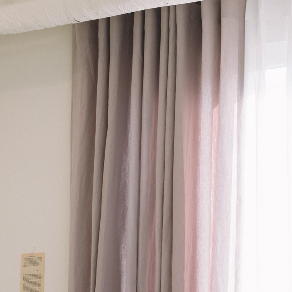 미스티 린넨 커튼_muddy pink
