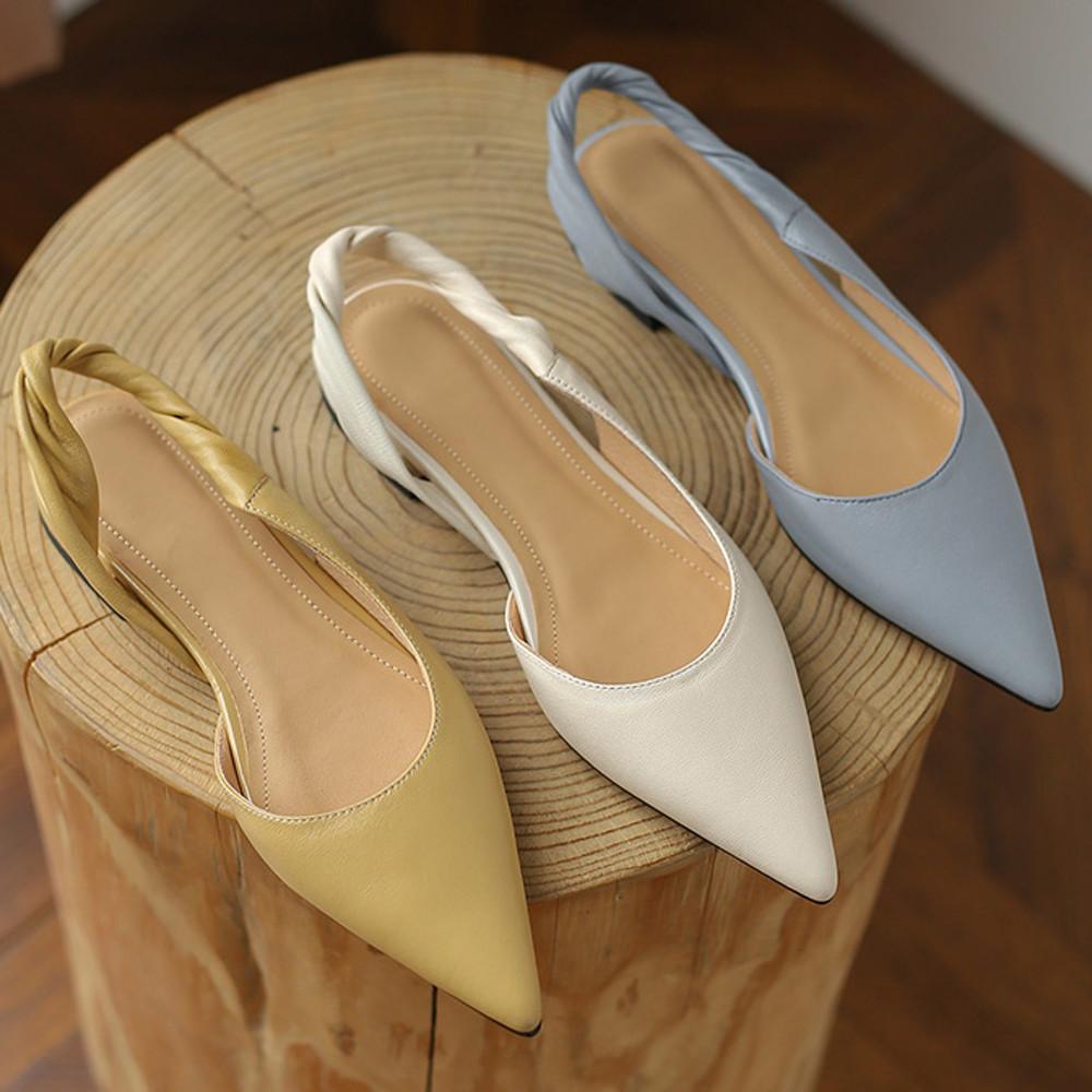 온레브 200-265 넌트 스틸레토 슬링백 플랫 슈즈 205 215 260 수제 구두