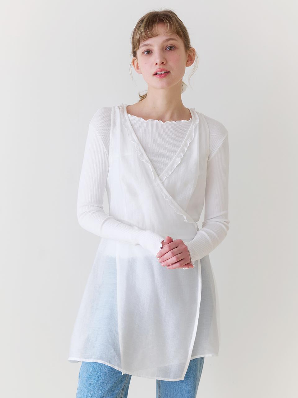 Frill layered dress_White