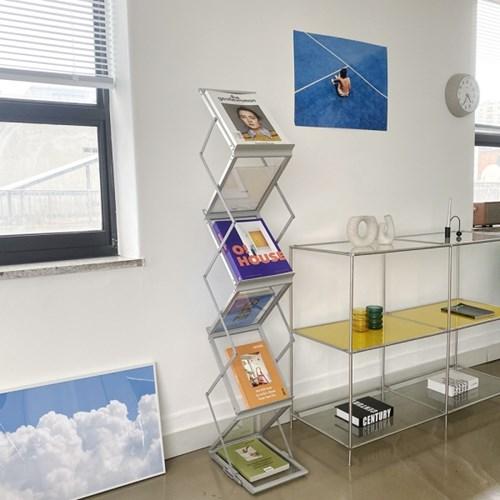 폴딩 메탈 매거진랙 접이식 잡지 꽂이