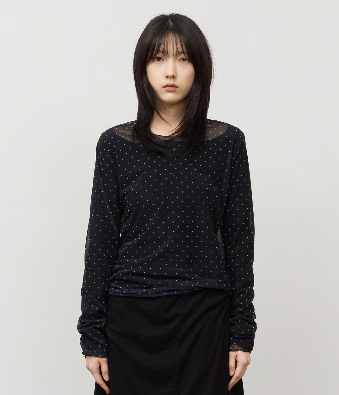 (W) Jane Mesh Dot Top (2color)