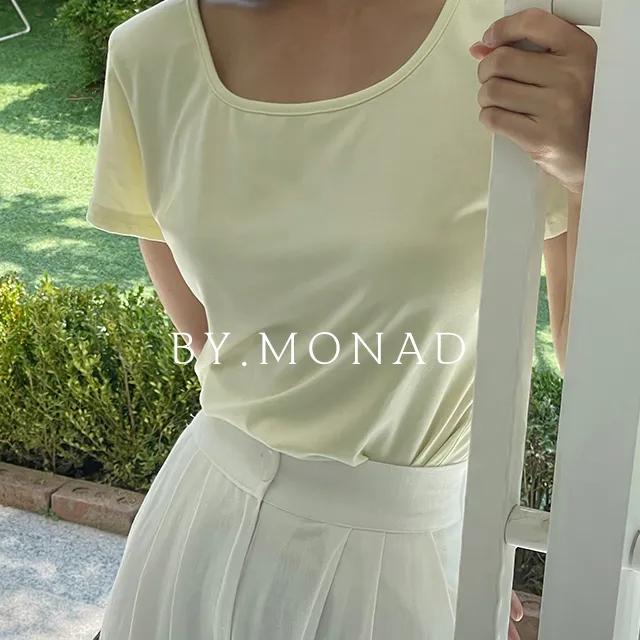 [몸매보완/당일발송] 인기 썸머 쫀쫀 스퀘어넥 반팔티 5color