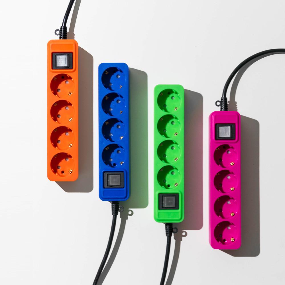 바나코 미드센추리 컬러 멀티탭 4구 플러그4C - 2M