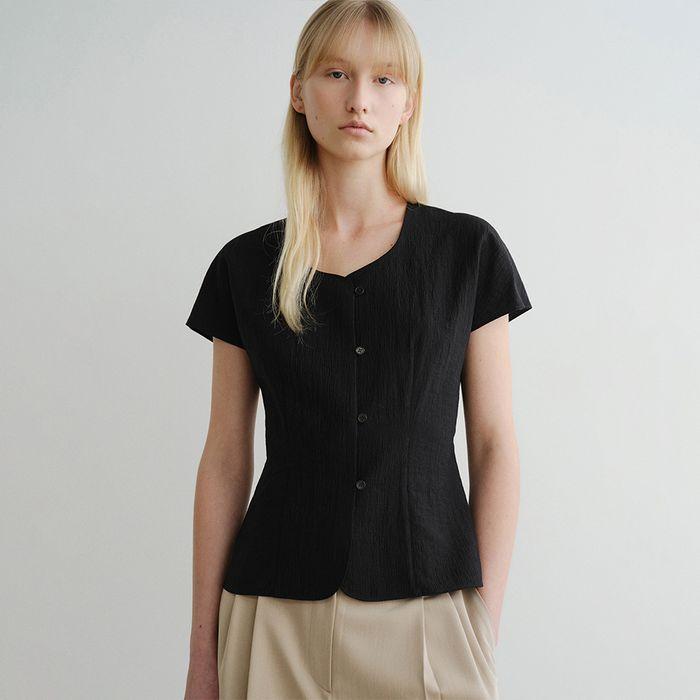 CELIA BUTTON BLOUSE (BLACK)