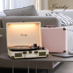 인사이디 휴대용 무선 무드등 블루투스 LP 플레이어 LED 턴테이블 스피커 IBT-Retro Light