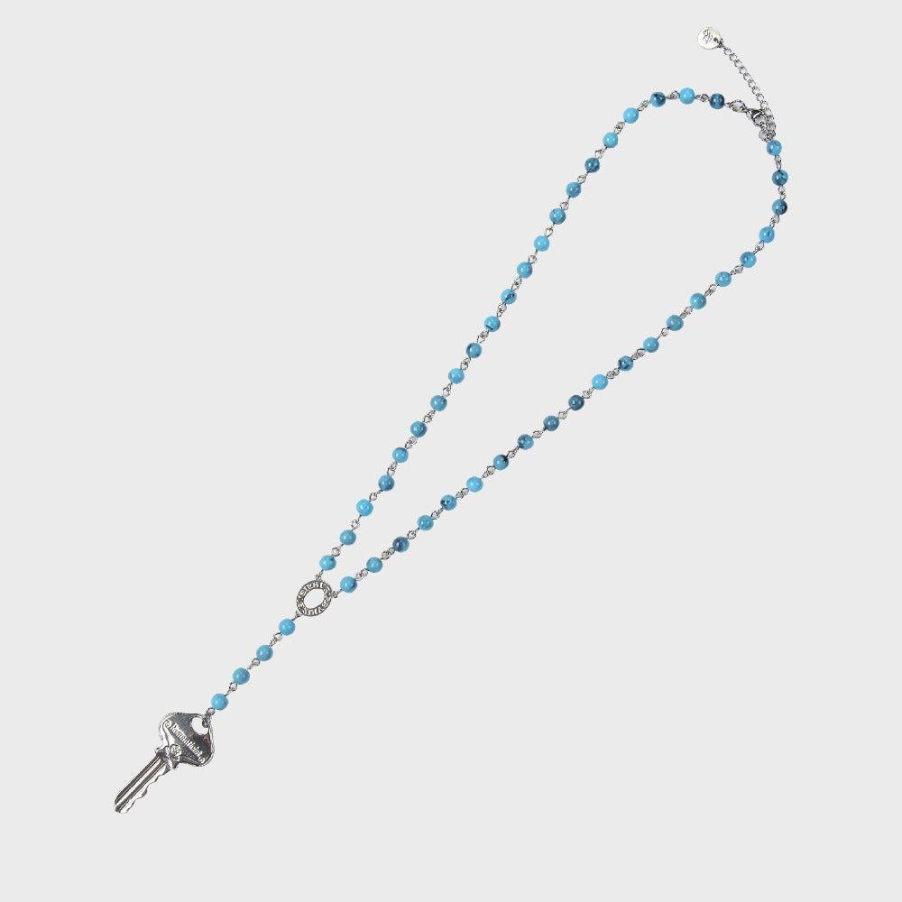[EIREVE] Seasonless (Weared by Jennie)KEY & BEADS NECKLACE (TURKISHBLUE) - TURKISHBLUE / ONE SIZE