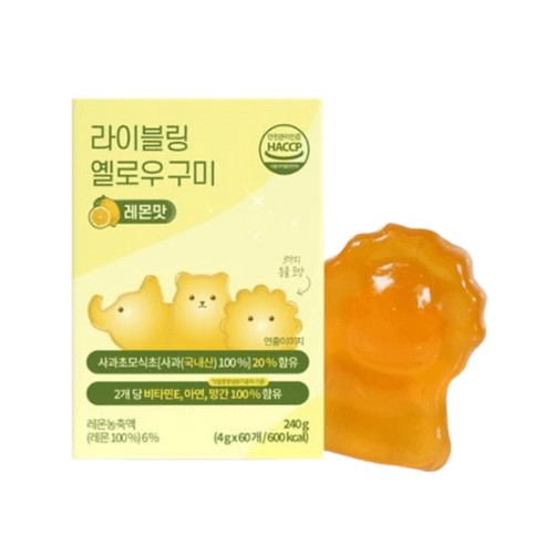 라이블링구미 옐로우 레몬맛 애플사이다비니거 애사비 240g, 60정, 1개 - 기타다이어트식품 | 쿠팡