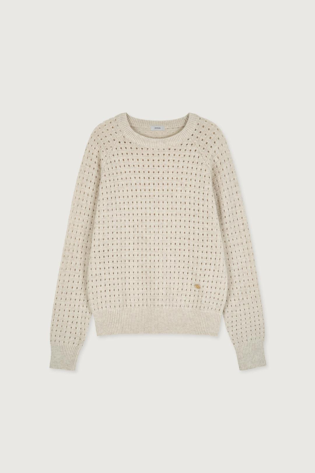 Cove Punching Round Wool Knit (ivory)