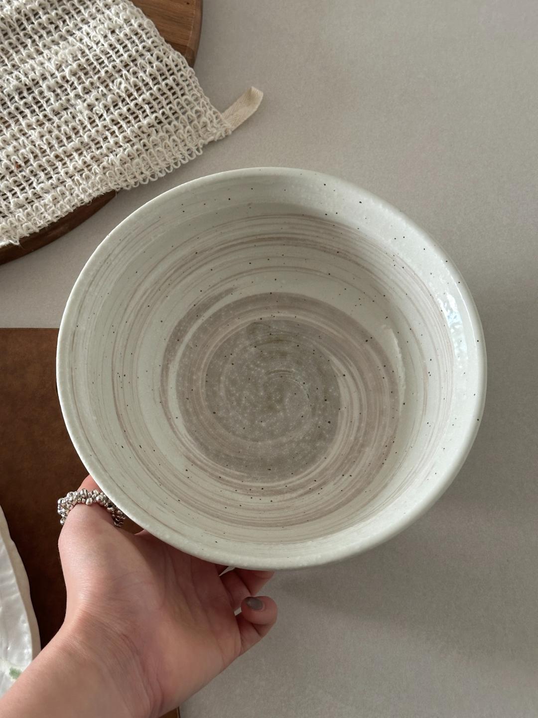 taupe wide bowl