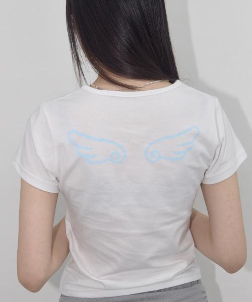 엔젤 마크 크롭 티 (WHITE) F25QB104