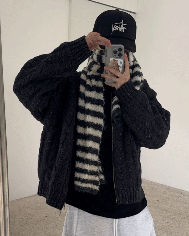 플러피 스트라이프 머플러 (5C)