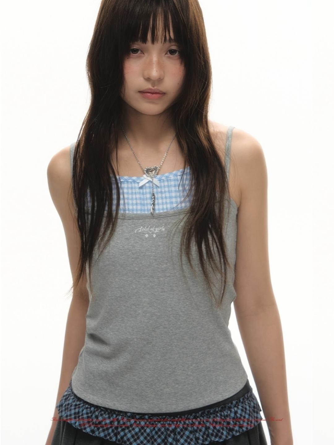 LOLOL Fake Layer Halter Camisole (3color)