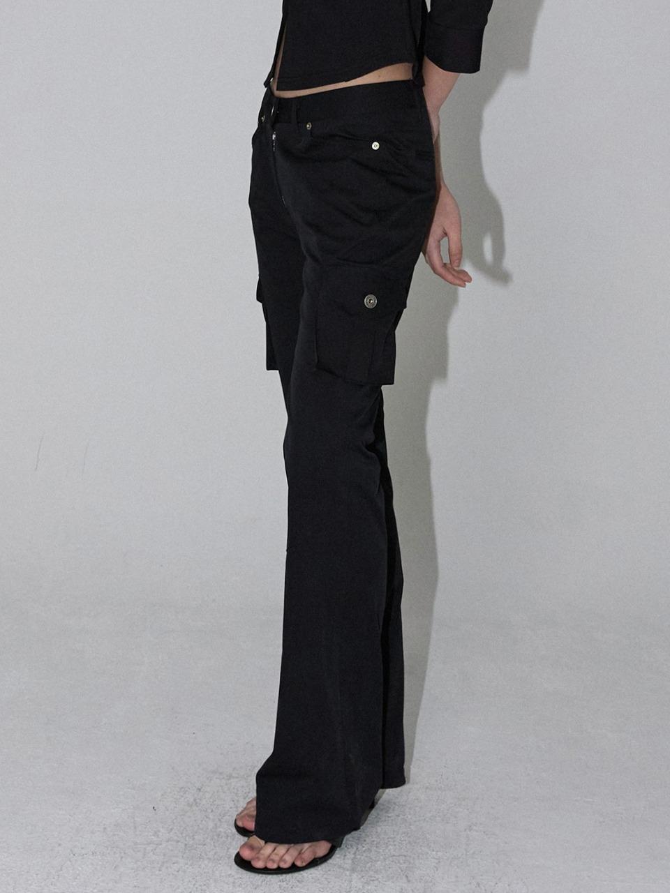 [3rd Reorder] Another Bootcut Cargo Pants (black)