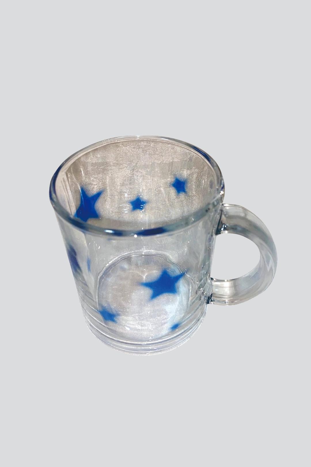 Blue star glass mug (gloss)