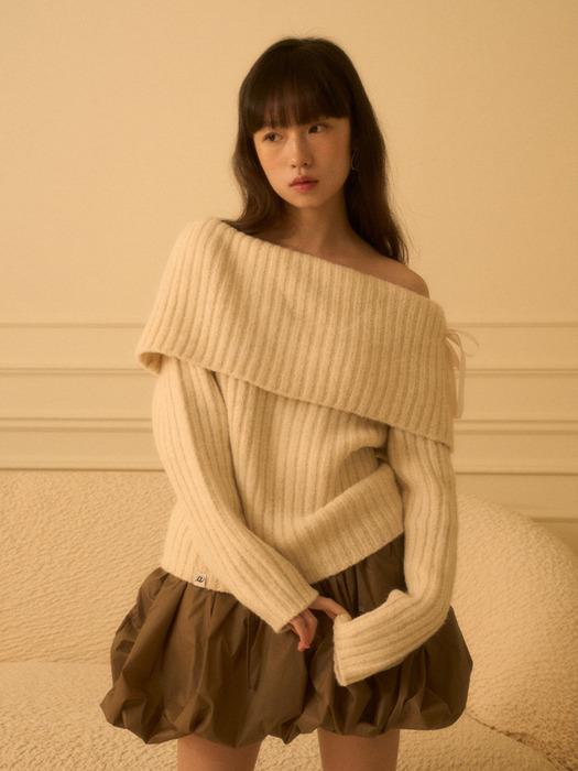 HOLIDAY OFF-SHOULDER KNIT-IVORY