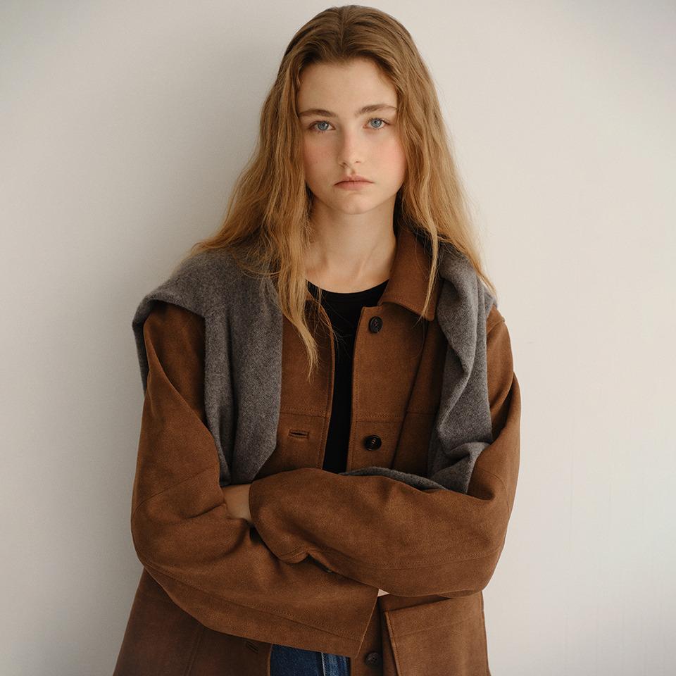 [3차 리오더] suede single half jacket (vintage brown)