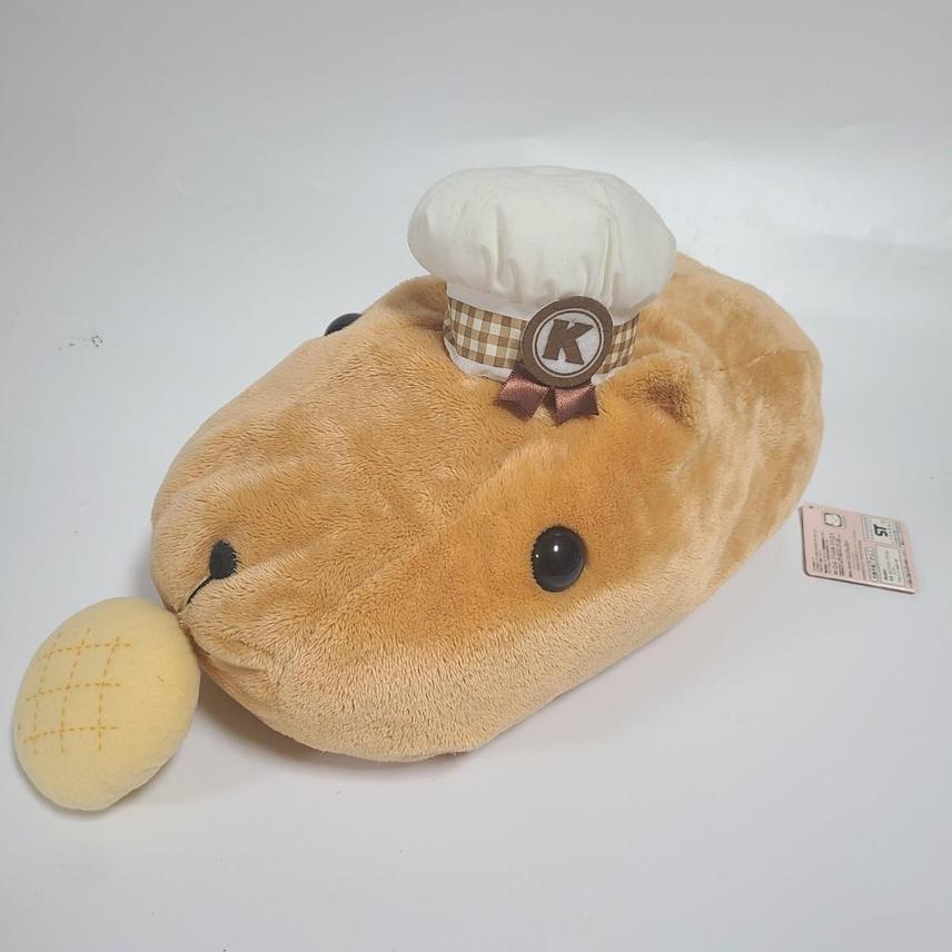 일본 캐릭터 카피바라상 카피바라 동물 인형 요리사 메론빵 30cm