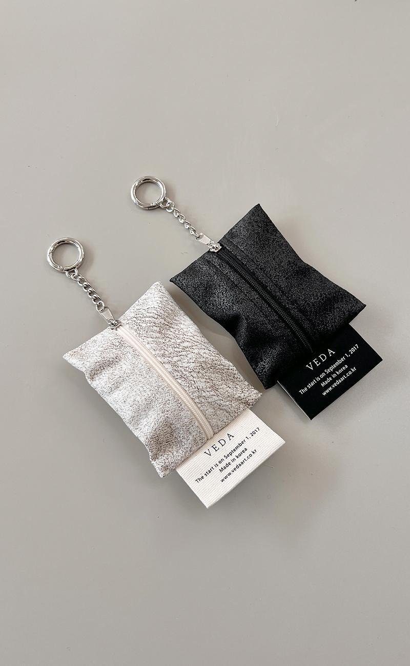 베다 파우치 미니 키링_크랙 베이지 Veda pouch mini keyring [crack beige]