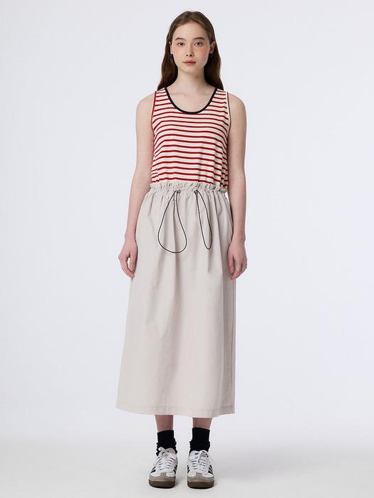 MARINE STRIPE SLEEVELESS DRESS (RED)