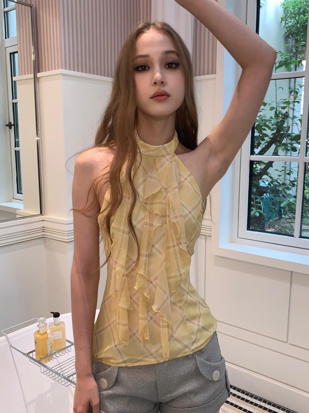 Omnivorous Universe Sunlit Ruffle Halter Top