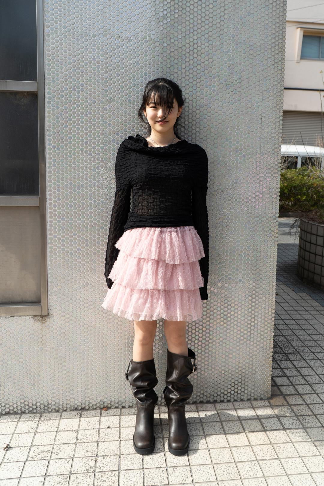 Lace skirt, pink