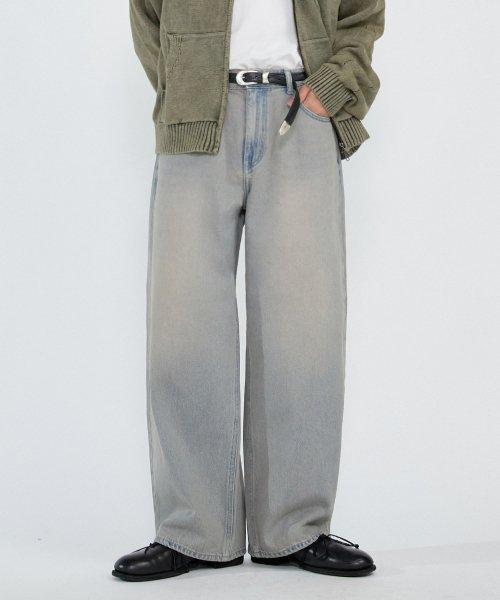 유니핏 뉴트로 와이드 데님팬츠 사하라 블루