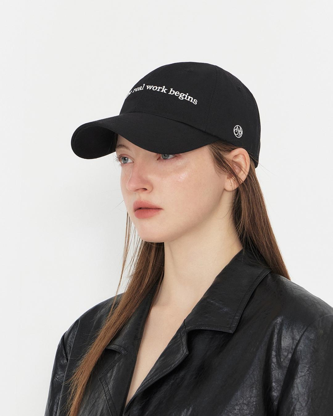 [노머][카리나 착용] NOW THE REAL WORK BEGINS CAP Black