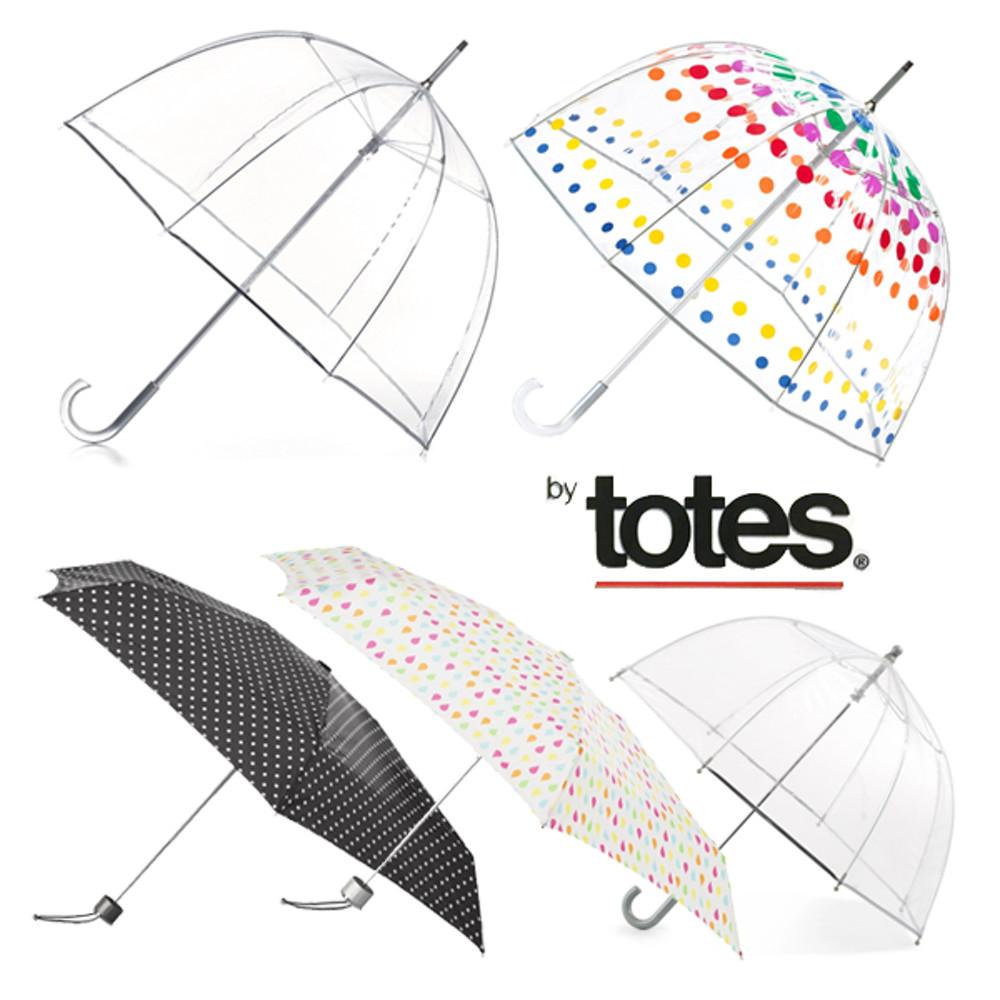 [당일배송]totes 토츠 토스 어린이/성인  투명 장우산(수동)뉴컬러도트/클리어(민무늬)