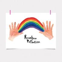 50x70 아트 포스터_무지개 반사