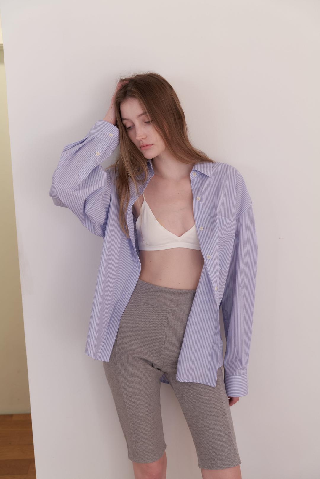 Ribbed biker pants - Melange