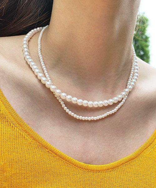 DV023 Double layered pearl necklace
