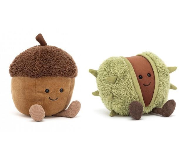 Jellycat 젤리캣 영국 소품인형 Amuseable acorn conker 도토리 및 코커 11cm 2종