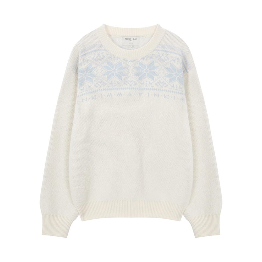 MATIN SNOWFLAKE KNIT SWEATER IN IVORY