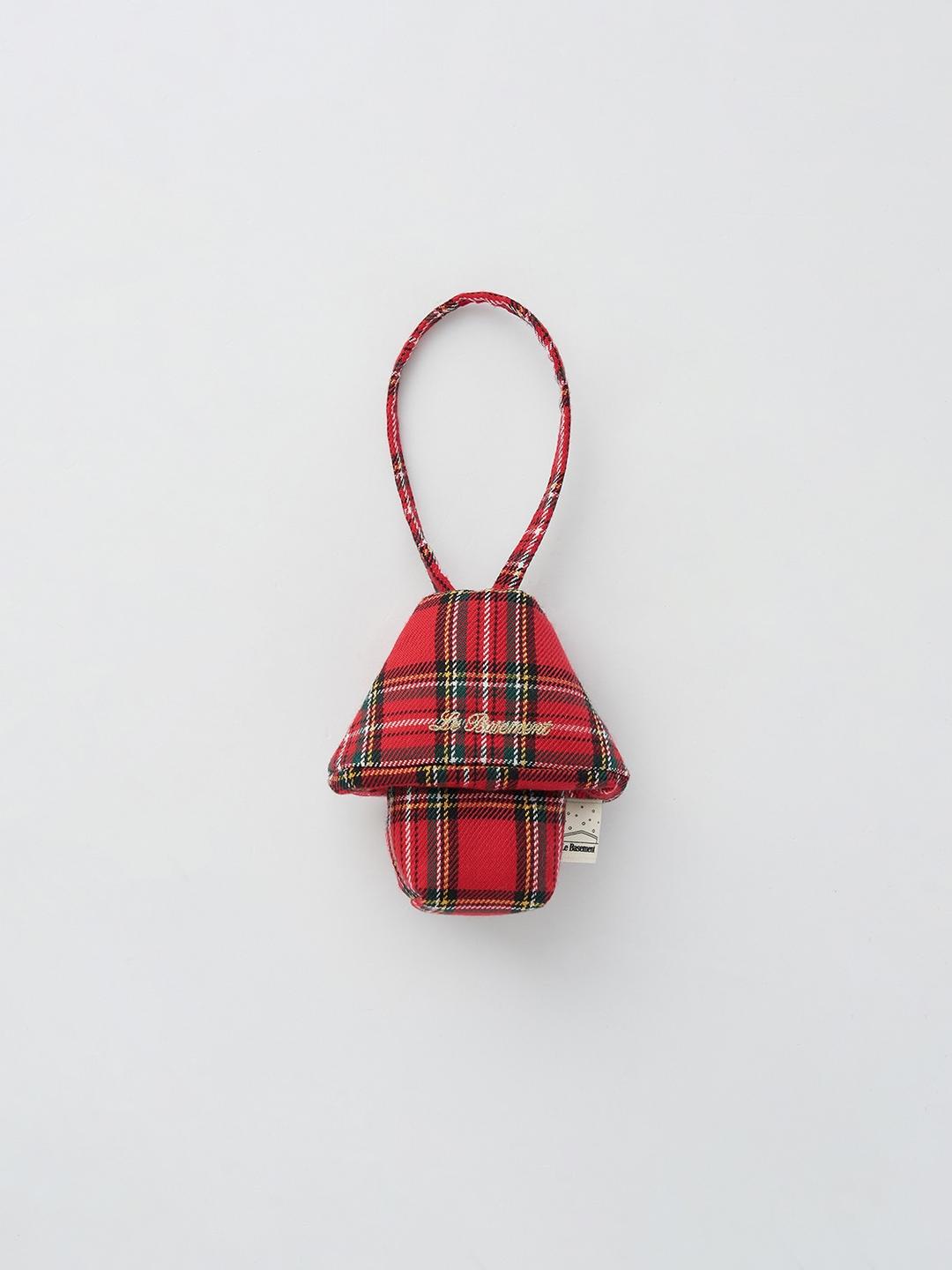 Lucky Baby Mushroom Keyring - Red Check