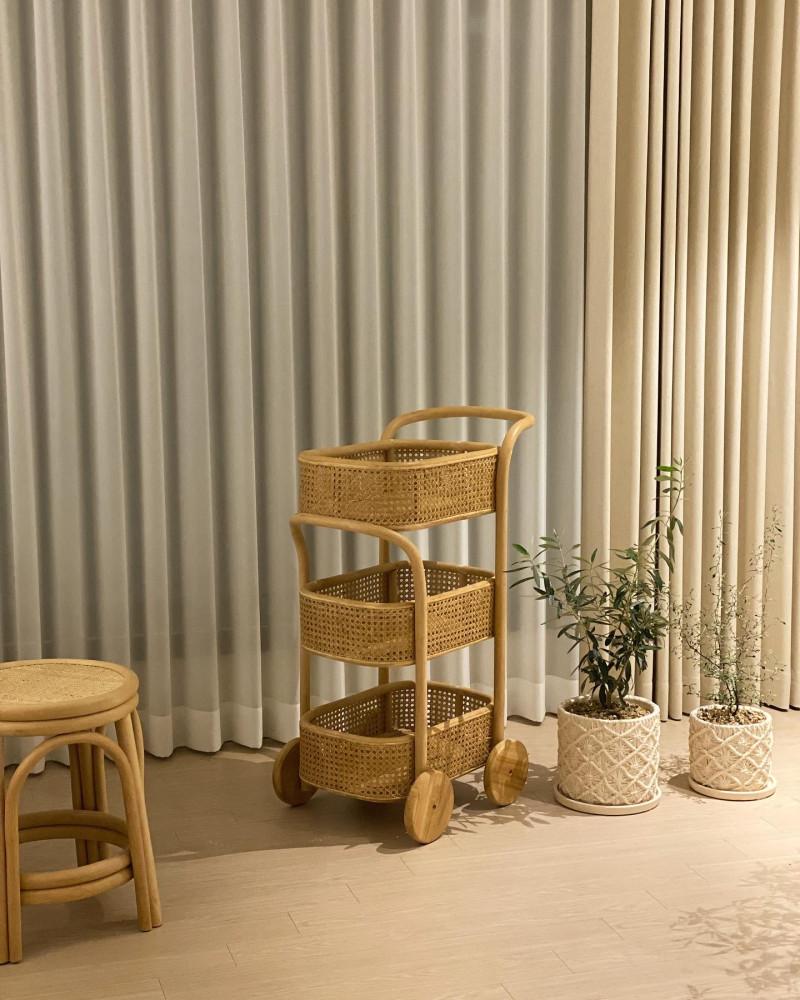 [﻿★8/31까지 특가할인] Lily Trolley (릴리 트롤리) 카트 수납선반 웨건 3단 이동식 기저귀정리함