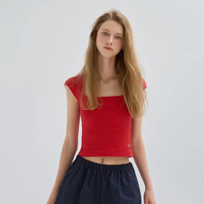 [ESSENTIAL] SQUARE SLIM T-SHIRTS (RED)