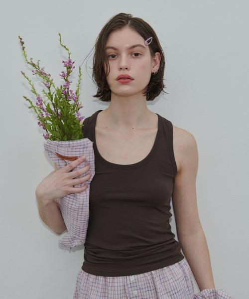 Raie Back Label Sleeveless Brown