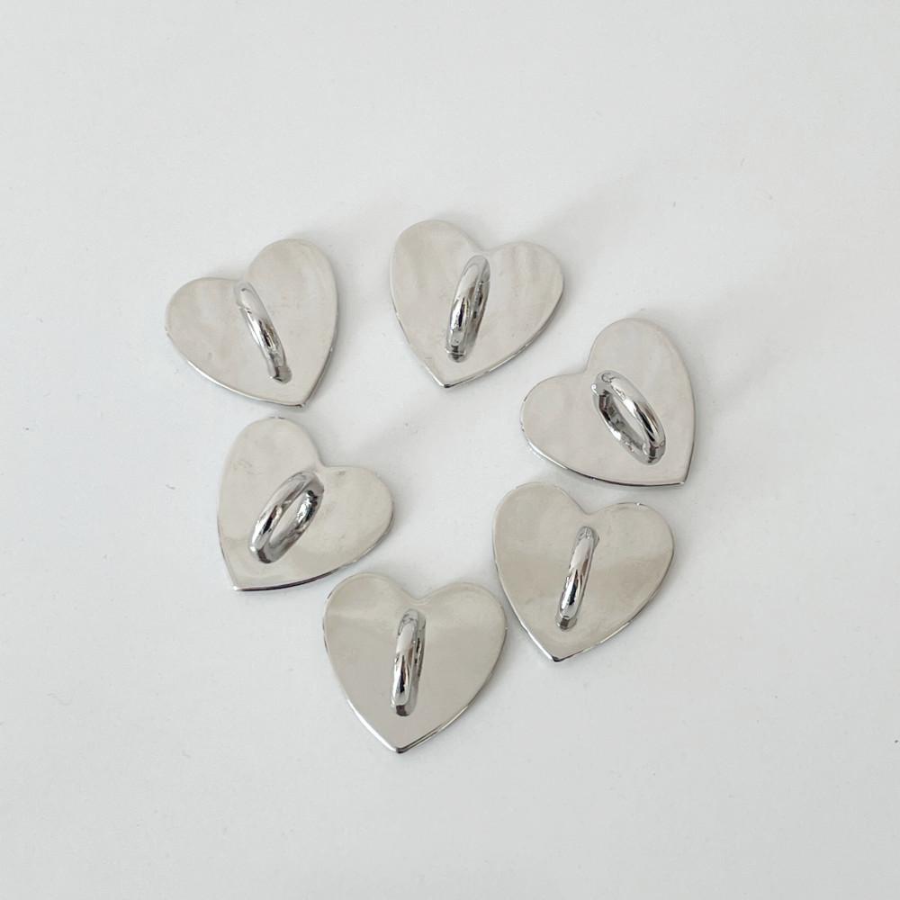 (렛씨온니굿띵) 휴대폰 케이스 실버 하트 부착 고리(접착 테이프)