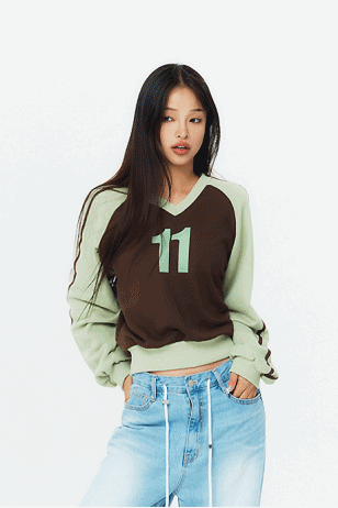 일레븐 투 라인 레글런 맨투맨 (2color)