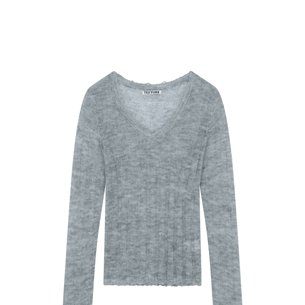 v-neck sheer knit